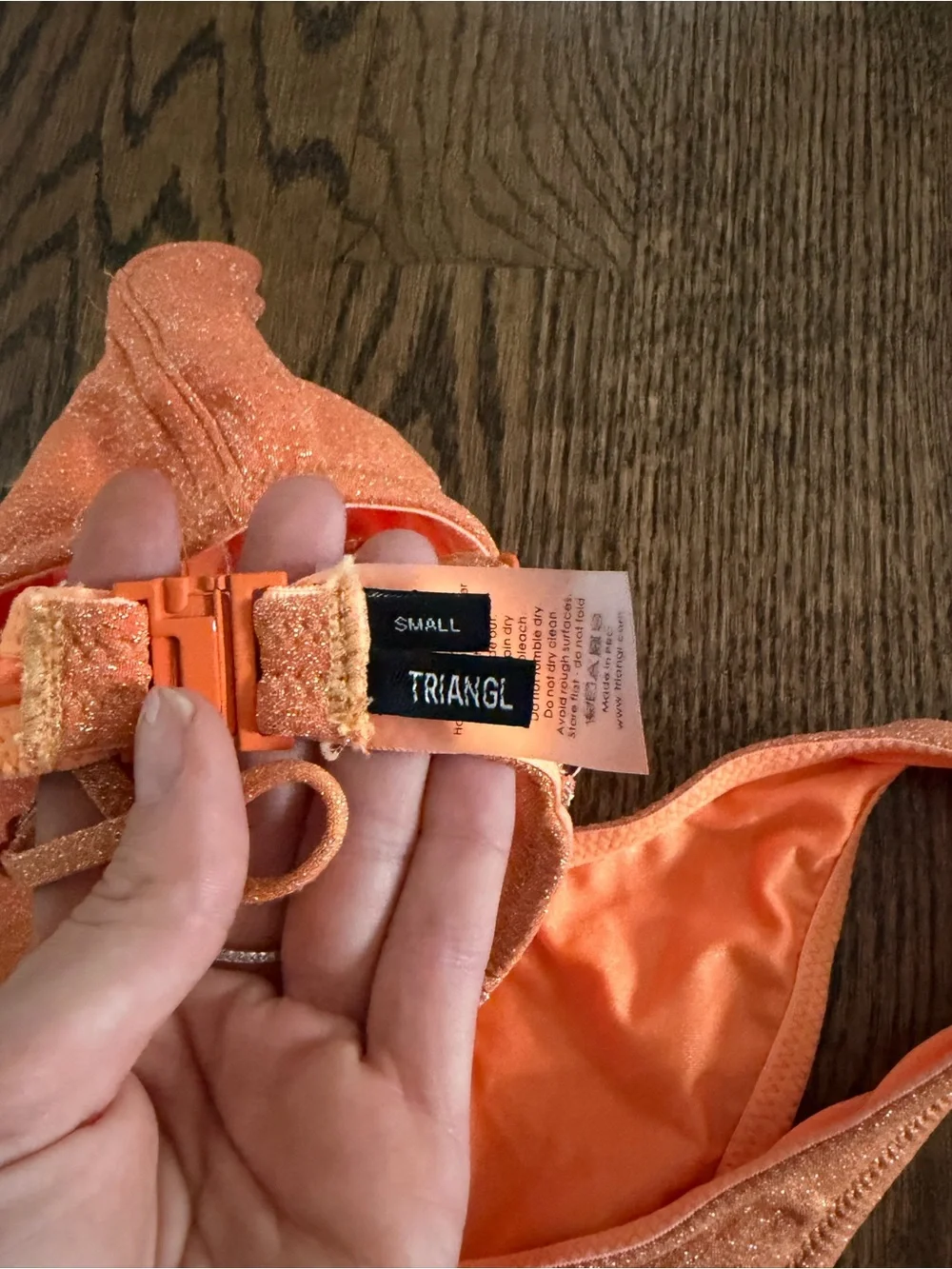 triangl swimwear Orange Shimmery Bikini Top